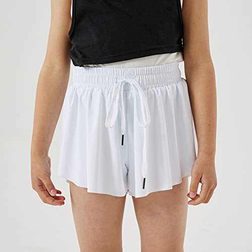 Short rodado para meninas shorts atléticos para crianças pequenas forro juvenil corrida esportes ati