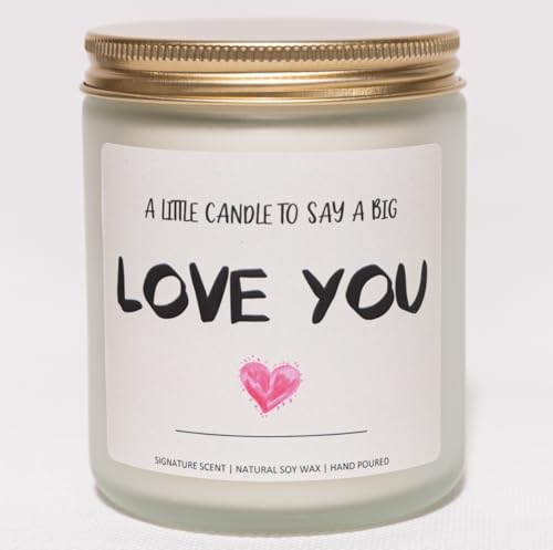 Lavender & Eucalyptus Soy Wax Candle 7OZ - I Love You Gifts for Her & Him Romantic Gifts for Her Love You