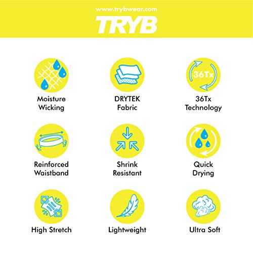 Image of TRYB Sports Underwear for Men | Stretchable Active Square Cut Trunks for Running & Gym Workout | Quick Dry, Breathable, Moisture Wicking & Anti Chafing | Sports Innerwear Boxers