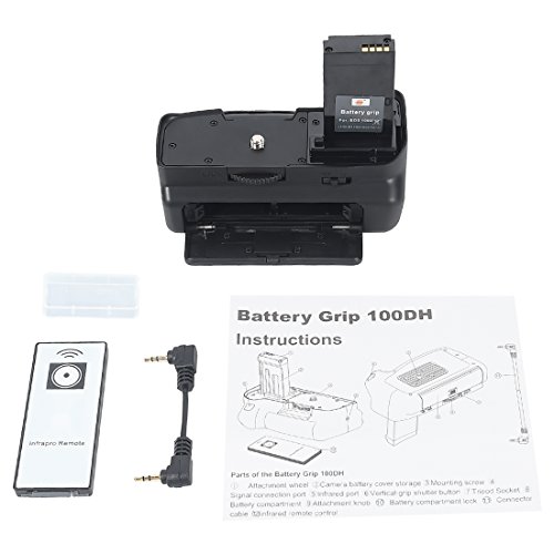 DSTE Grip Canon 100D poignée alimentation reflex télécommande déclencheur kit LP-E12 - 2