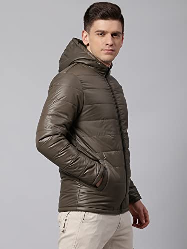 Image of Dennis Lingo Men's Polyester Regular Full Sleeves Solid Puffer Jacket - Lightweight, And Water-Resistant, Casual Winterwear