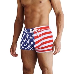 COOFANDY Men’s Square Leg Swim Briefs Printed Swimsuit Athletic Swimwear Bathing Suit Swimming Trunks