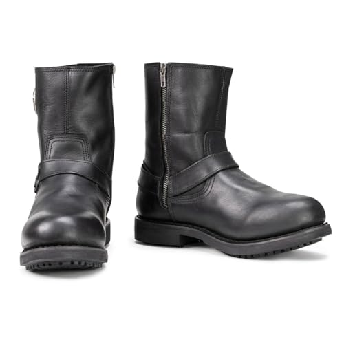Image of Milwaukee Leather Men's Distressed Gray Leather 11-inch Classic Harness Square Toe Motorcycle Boots MBM9006 | Premium Material, Square Toe, Rider Ready, Durable Everyday Wear