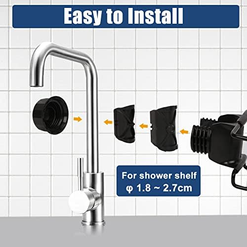 2Pcs Rustproof Shower Caddy No Drill, YHANEC Stainless Steel Bathroom organiser Tray, Shower Soap Shampoo Holder Rack Storage, Kitchen Sink Shelf, for 18-27mm Shower Rail