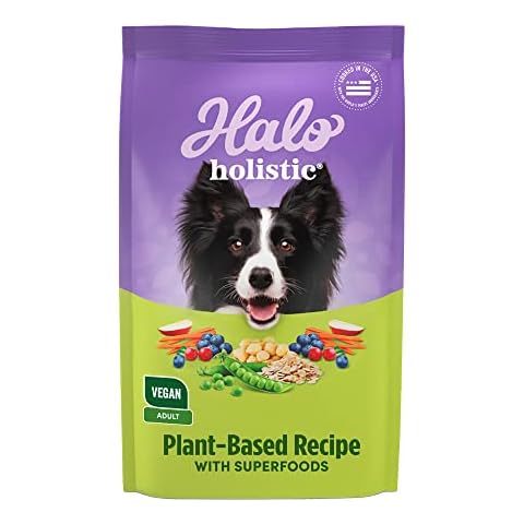 Halo Holistic Plant-Based Recipe With Superfoods, Complete Digestive Health, Vegan Dry Dog Food Bag, Adult Formula, 10-lb Bag Cover