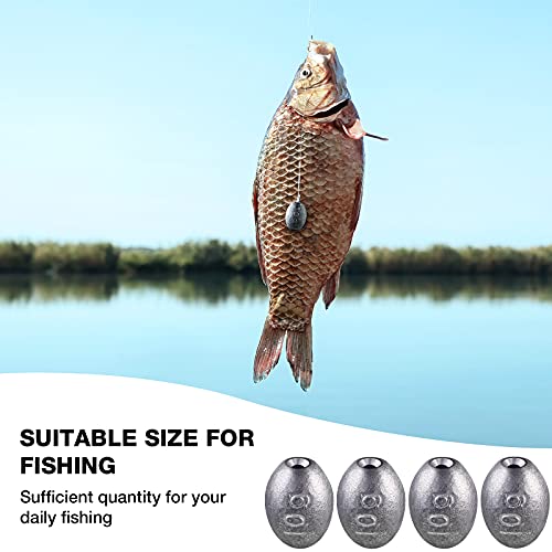 image for Sumind 20 Pieces Egg Fishing Sinkers Olive Shape Sinker Weight Casting