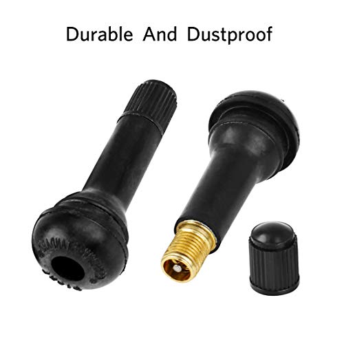 Uxcell 10Pcs Tr414 Tire Rubber Valve Stem Snap In Valve Stems Caps Black For Cars Trucks Motorcycles #TOP4