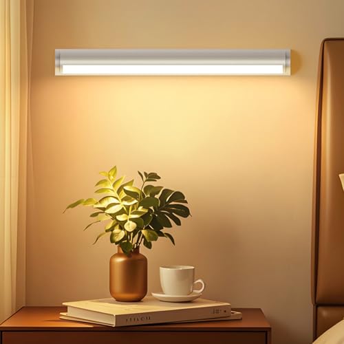 Iluminación moderno de pared LED larga con acabado plateado pulido 5