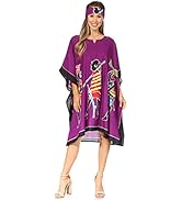 Sakkas Trina Women's Casual Loose Beach Poncho Caftan Dress Cover-up Many Print