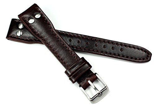 Bracelet de montre en cuir homme Sulla Pilot IW marron 18 mm sangle