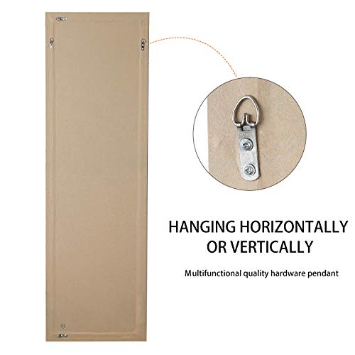 Image of NeuType Over The Door Mirror Full Length - Hanging, Leaning, or Wall Mounted - 55 inchx16 inch, Black, No Stand