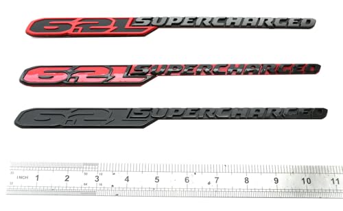 Image of 1pc New 6.2L Supercharged Hood Emblem Nameplate 3D Badge Replacement for 2021-2024 TRX 6.2L 68444262AB (Black)