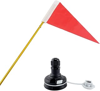 Gcroet Safety Travel Flag for Kayak, Red Canoe Safety Flag, Kayak Flag Track Mount Canoe Safety Flag Pole Base Kit for Boat Yacht Dinghy DIY Accessories