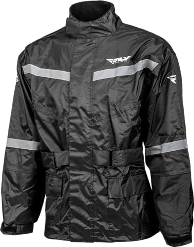 Fly Racing Adult 2-PIECE RAIN SUIT (BLACK, Large)