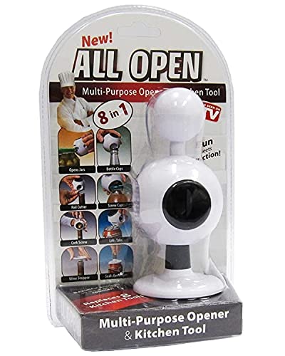 All Open 8 in 1 Multi-purpose Opener & Kitchen Tool (White)
