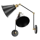 MATÉRIAUX DE HAUTE QUALITÉ: Construite à partir de fer de haute qualité, l'applique murale est stable, ferme et durable. L'aspect rétro de la lampe murale ajoute un charme unique à votre décor, se mariant à merveille avec différents styles tout en promettant une longue durée de vie et une fiabilité.