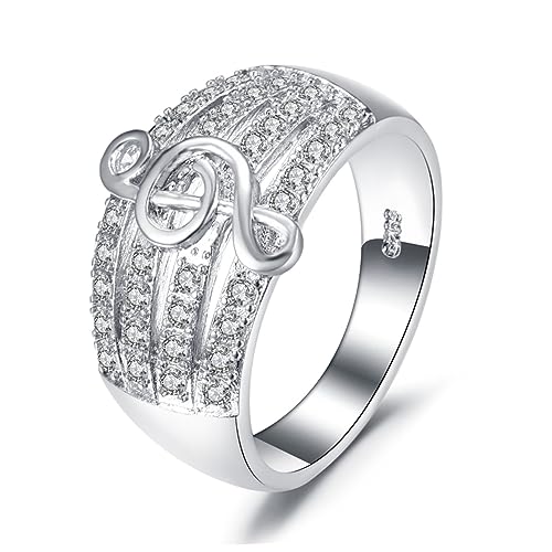 Bague note de musique argent femme idée cadeau original pour musicienne taille 9