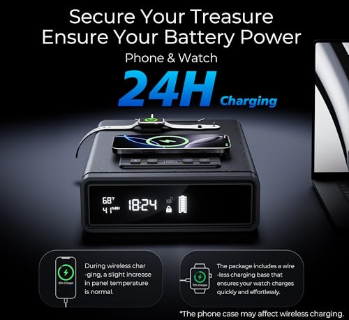 ORARAER Biometric Gun Safe 3 Unlock Access Methods Adjustable LED Display with Humidity an - image 3