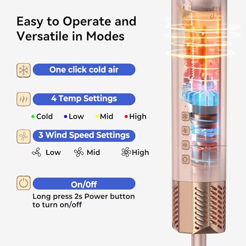 Image of Hair Dryer Brush,Blow Dryer Brush with Attachments,110000 RPM Curly Twist 6 in One Air Style, Professional Ionic Hair Styling Tool, Left & Right Air Curler, Volumizer