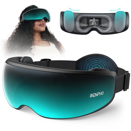 RENPHO Eye Massager with Mist & Temple Massage, Birthday Gifts for Women Men Mom Her,FSA Eligible HSA Temple Massager for Migraines,Head Circumferences 21.7in to 27.5in Eyeris Caligo