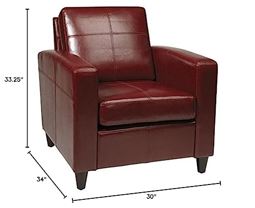 Sillón tapizado piel sintética rojo moderno miniatura 3