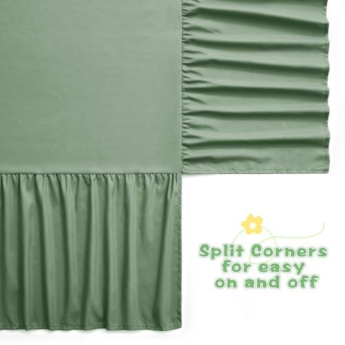 Image of SiinvdaBZX Sage Green Crib Skirt Dust Ruffle, Microfiber Crib Bed Skirt | 52 inchx28 inch with 14 inch Drop, Durable Full Coverage Toddler Bedskirt Fit for Baby Boys Girls Nursery Standard Crib