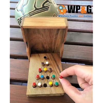 Last Fighter Tricky Triangle Strategy IQ Puzzle Game Wooden Solitaire Brain Teaser