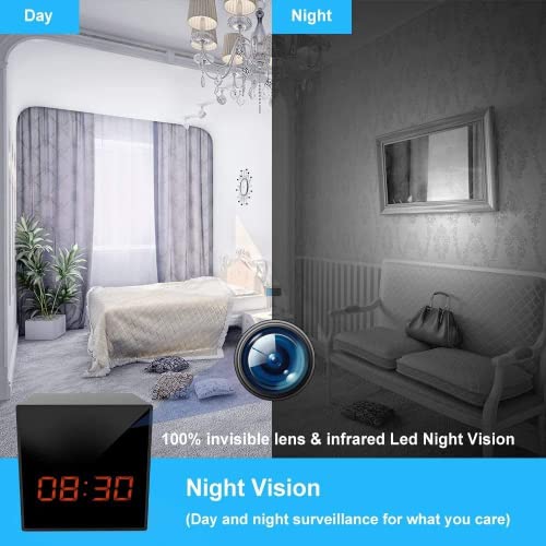 Lizvie Hidden Camera Clock Smart Charger Cam With Full Hd1080P, Motion Detection With Smart App Control, Spy Camera And Night Vision, Hidden Camera Wireless Charger #TOP6