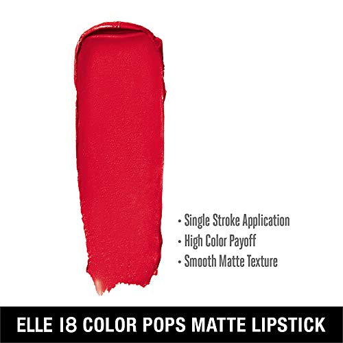 Image of Elle 18 Color Pops Matte Lip Color, Selfie Red, 4.3 g