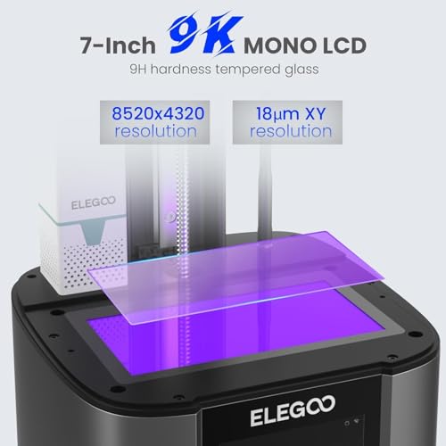 Image of ELEGOO Mars 4 Ultra MSLA 3D Printer with 7 inch 9K LCD, Wi-Fi, ACF Release Liner Film - 6.5 x 6.04 x 3.06 inches Printing Size
