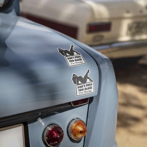 Image of 3 Pcs Don't Park Too Close I'm Chunky Sticker Set, Funny Chunky Stickers for Car Truck Laptop Phone Helmet 5 inch C1