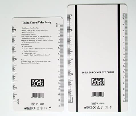 Near Vision Rosenbaum and Snellen Pocket Eye Chart
