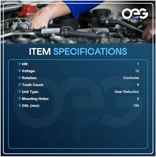 OEG Parts New Starter Compatible with Mazda Protege Automatic 1.8L 2.0L 1999 2000 2001 2002 2003 99 00 01 02 03 FP5018400, M000T82281, M0T82281, SMT0106, 41048077 by Parts Player - Used condition - Image 3