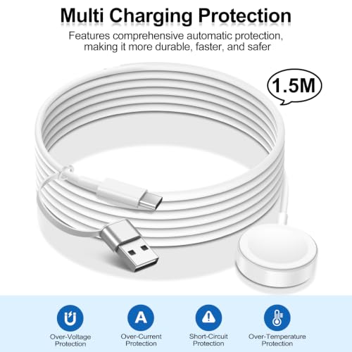 Image of Upgraded for 2in1 USB A /C Apple Watch Charger Magnetic Charging Cable