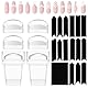 Zikenis 12 Stück French Nail Art Stamper Kit,mit 2 Stück Klare Silikon French Nails Stempel,6 Blatt French-Maniküre Kanten Hilfs Nagelführungsaufkleber,4 Stück austauschbarer Stempelkopf,Home DIY Nail