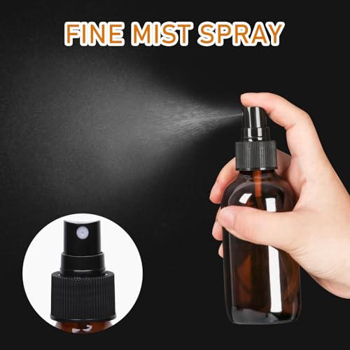 120ml Glass Spray Bottles with Fine Mist Sprayer 24Pack, Small Amber Glass Spray Bottles 4 oz for Perfumes,Cleaning Products,Pet Spray (4fl.oz, Set of 24)3