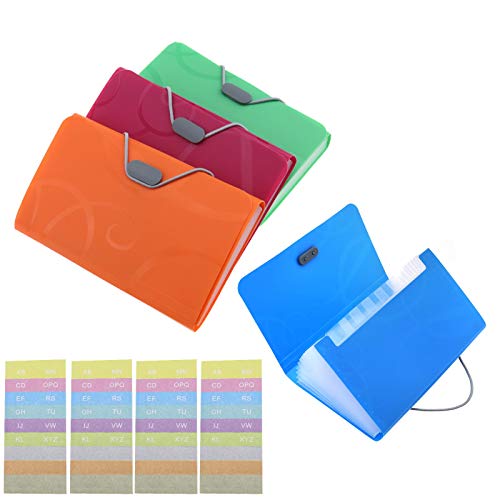 BIYM 4 Pcs A6 Dossiers Classeurs Document Organizer Mixed Color Set Remplacer Kits Cover