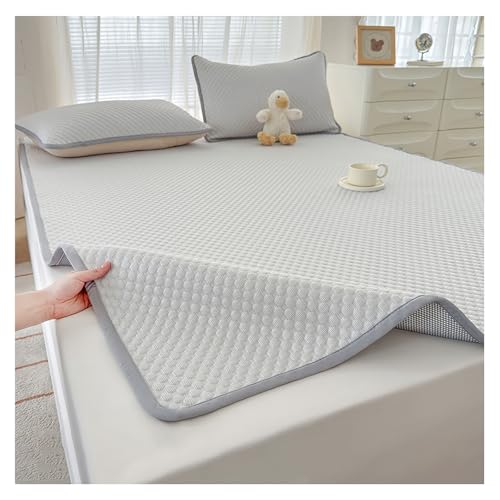 Ensemble surmatelas et drap de lit rafraîchissants soie glacée 100x200