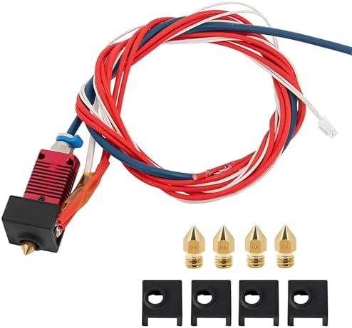 Creality Upgrade Ender 3 Hot End, Assembled Extruder with Capricorn Bowden PTFE Tube, Suitable for Creality Ender 3 Pro/Ender 3 V2, with Silicone Cap×4, 0.4mm Ender 3 Nozzle×4.