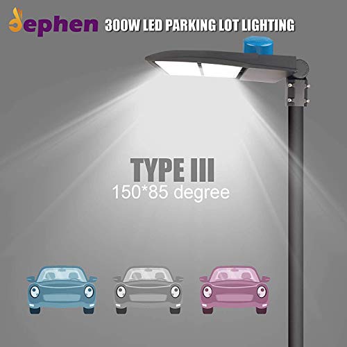 42000Lm Led Parking Lot Lights 300W Led Shoebox Light With Photocell, 5700K Outdoor Commercial Area Lighting, 1000W Metal Halide Equivalent, Dusk To Dawn Led Street Pole Light - Slip Fitter, Ul-Listed #TOP4