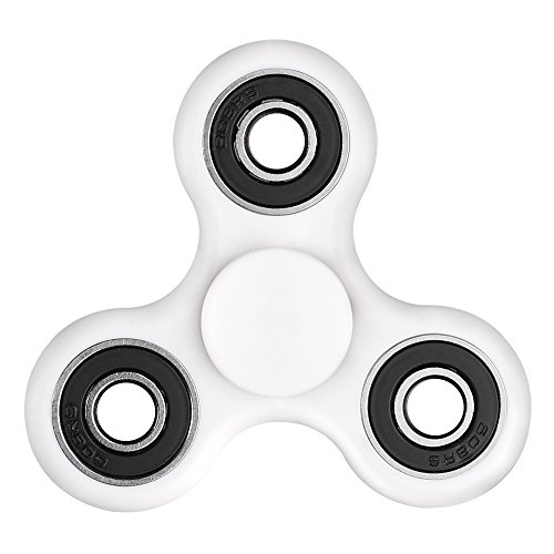 TOYLAND Tri Fidget Hand Spinner Toy Stress Reducer High Speed Ceramic Bearing Fidget Toy Can Continue to Rotate for 2-4 minutes - Perfect For Anxiety Adult Children (Blanc)