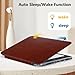 E NET-CASE Case for All-New 2024 Released & Kindle Colorsoft (2025) 7 inch Ebook Electronic Reader,Clear Back Shell Durable PU Leather Cover with Auto Sleep Wake,Brown