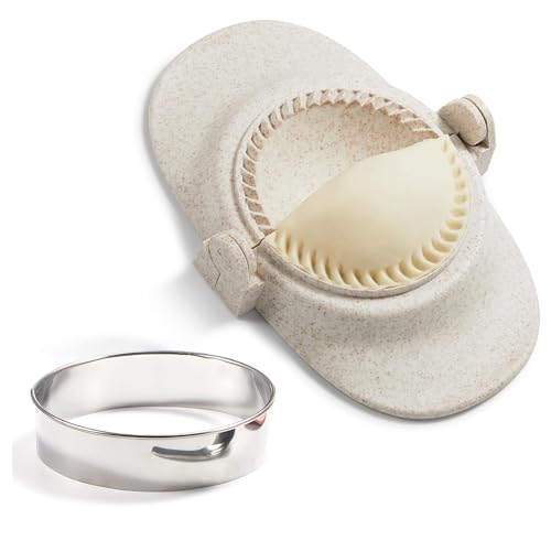 LMFEG Dumpling Maker Set with Dough Cutter and Empanada Press Mold - Effortlessly Make Perfect Dumplings, Calzones, Pierogi, Chinese Turnovers (3")