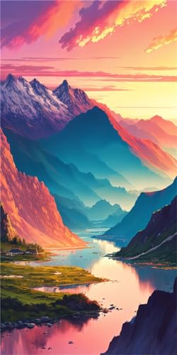 Kit complet de diamond painting 5D paysage grand format 45x90cm Y-2612