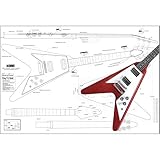 gibson flying v white falcon piegato Plan of Gibson Flying V \'67 - Chitarra elettrica, stampa su scala completa