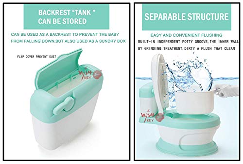 Image of WISHKEY Plastic Comfortable Western Style Toilet Training Potty Seat with Upper Closing Lid, Removable Bowl For Toddler Kids (Pack Of 1, Green)