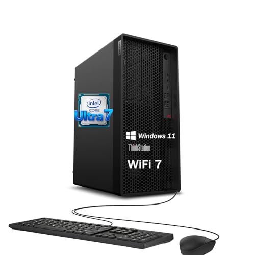 Image of Lenovo ThinkStation P2 Tower Desktop Computer | Intel Core Ultra 7 265k (20 Cores, Up to 5.5GHz) | 32GB DDR5 RAM, 2TB SSD | AI NPU for CAD & Design | WiFi 7, Bluetooth 5.4 | Wired KB & Mouse