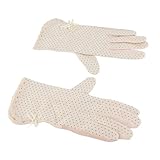 Shanrya Summer Sunscreen Gloves Nonslip Full Fingers Easy to Clean Sunscreen Soft Cycling Gloves (Beige)