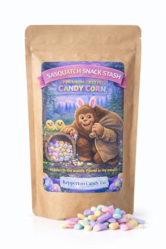 Funny Sasquatch Snack Stash Candy Corn Easter Basket Stuffer Assorted Pastel Candies Gag Gift Treat for Boys and Girls, Bigfoot Lovers Spring Party Favors Unisex Care Package Ideas