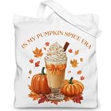 Gezred Fall Pumpkin Spice Tote Bag for Women